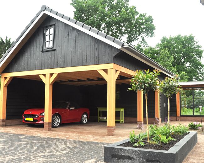 Landelijke schuur met exclusieve tuinkamer Putten - Van den Berg Houtbouw 