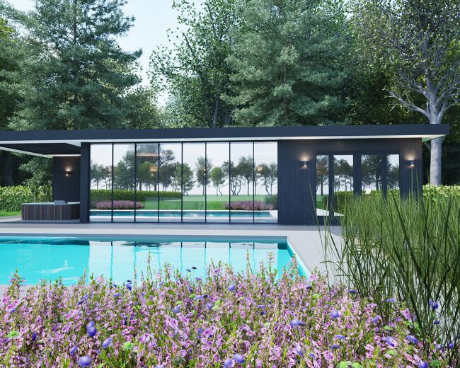 Landelijk poolhouse op maat - Van den Berg Houtbouw