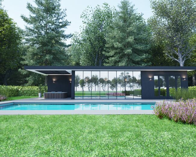 Luxe poolhouse met tuinkantoor - Bloemendaal